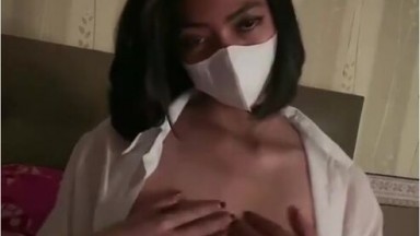 Tampil Bugil Lingerie Hitam Miss Azkaa Bondol Mango